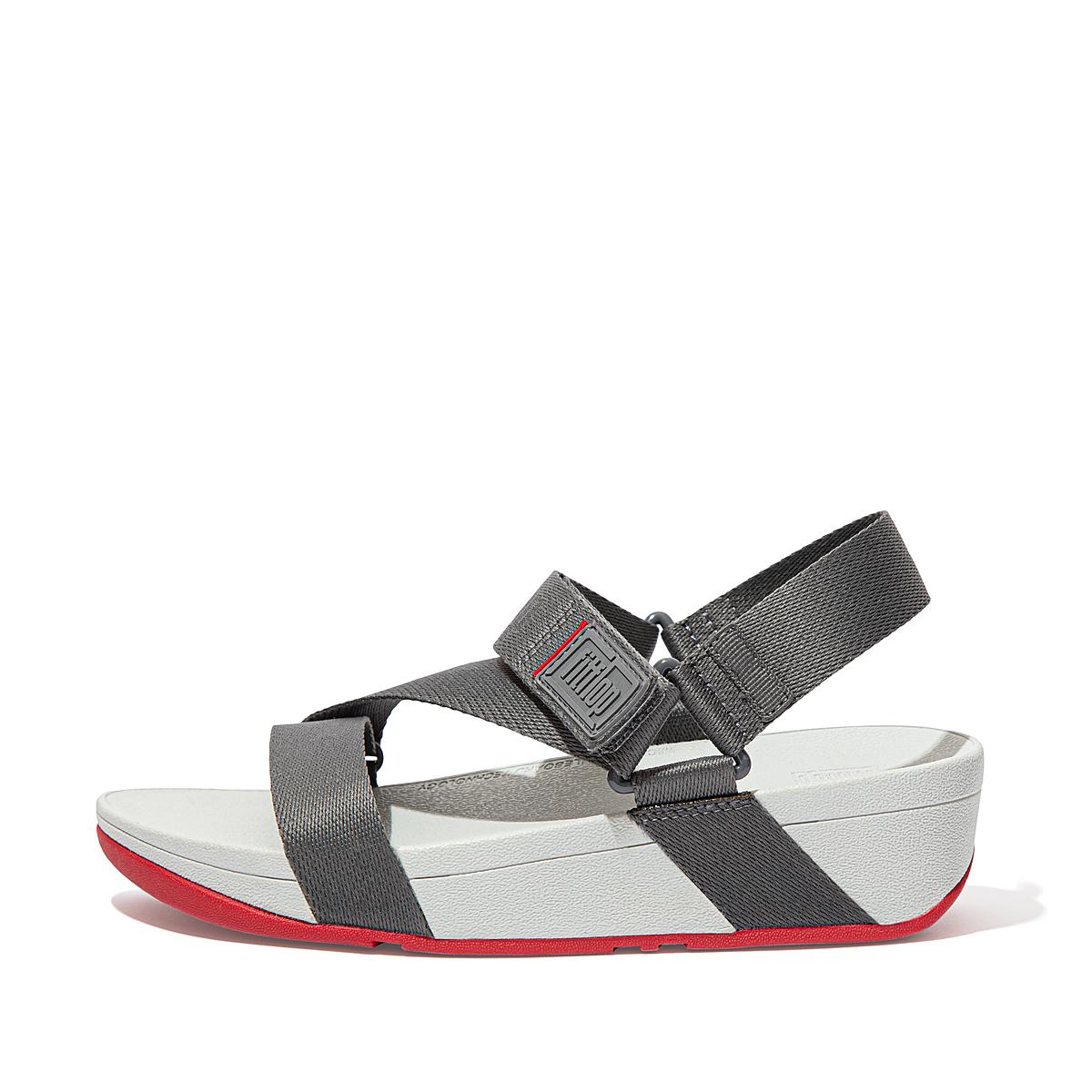 Fitflop Women's SURFA Woven-Logo Z-Strap Sandals - Grey, QS6174829